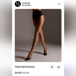 La SENZA Sheer Black Thigh High Stockings